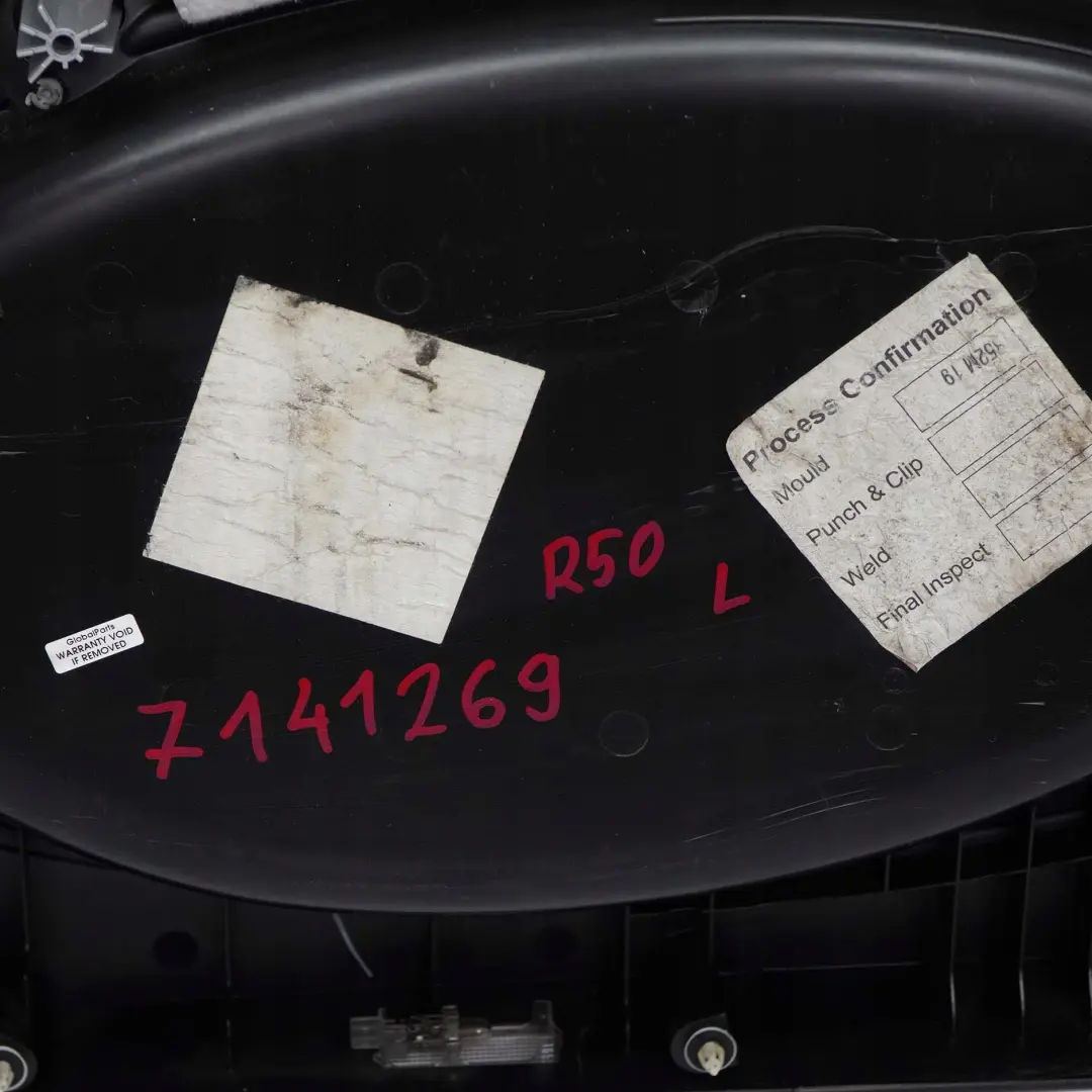 Front Left Door Card Side Trim Panther Black Anthracite para Mini R50 R53 con número de pieza 7141269 Mini R50 R53 Front Left Door Card Side Trim Panther Black Anthracite - SKU 7141269 - Número de pieza 7141269