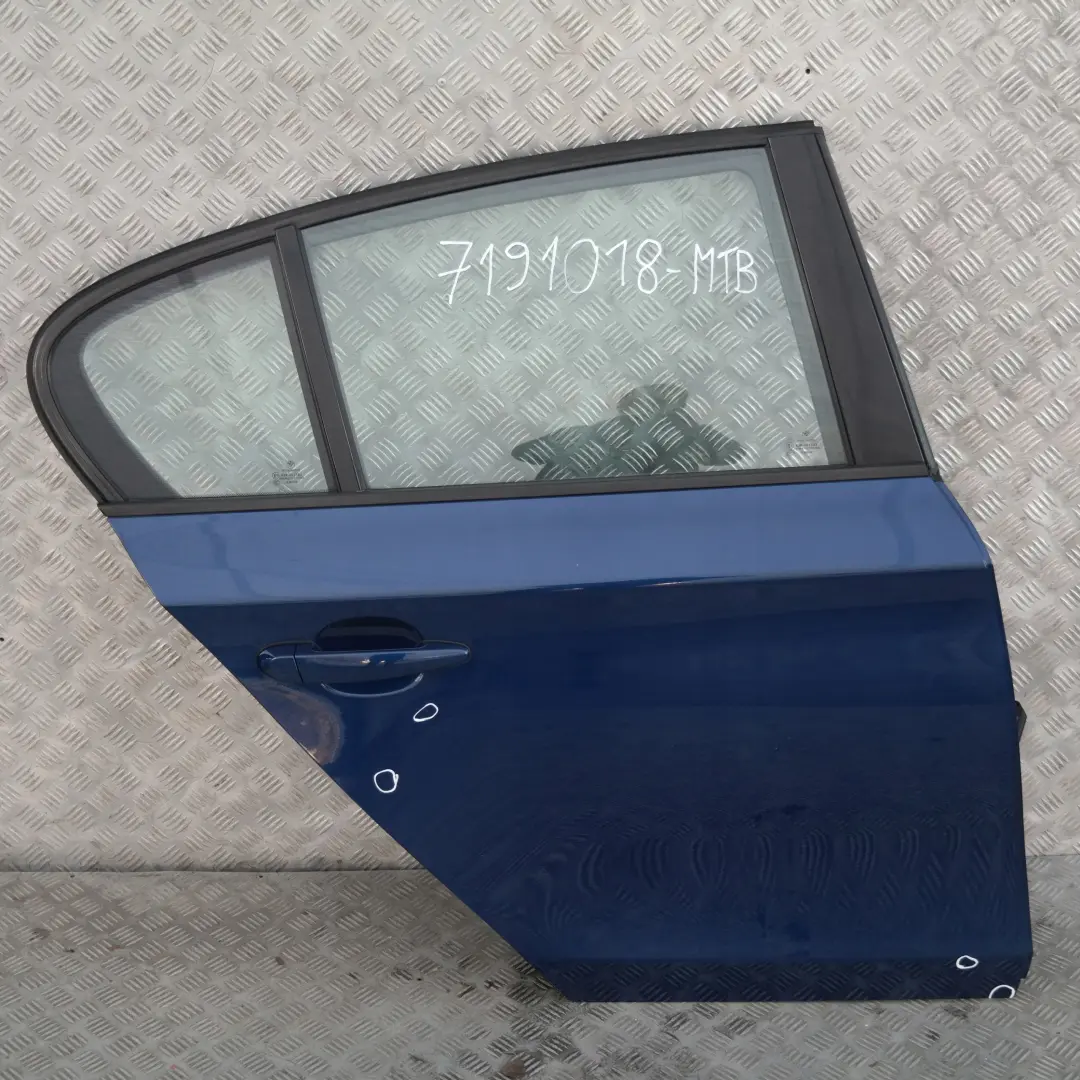 Door rear right O/S Montegoblau Montego Blue Metallic A51 to BMW 1 SERIES E87 E87N with Part number 7191018 BMW 1 SERIES E87 E87N Door rear right O/S Montegoblau Montego Blue Metallic A51 - SKU 7191018-MTB - Part number 7191018
