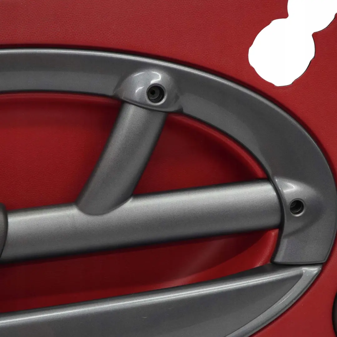 Front Left N/S Door Card Trim Tartan Red Leather Anthracite to BMW Mini R50 with Part number 7113435 BMW Mini R50 Front Left N/S Door Card Trim Tartan Red Leather Anthracite - SKU 7113435-1 - Part number 7113435