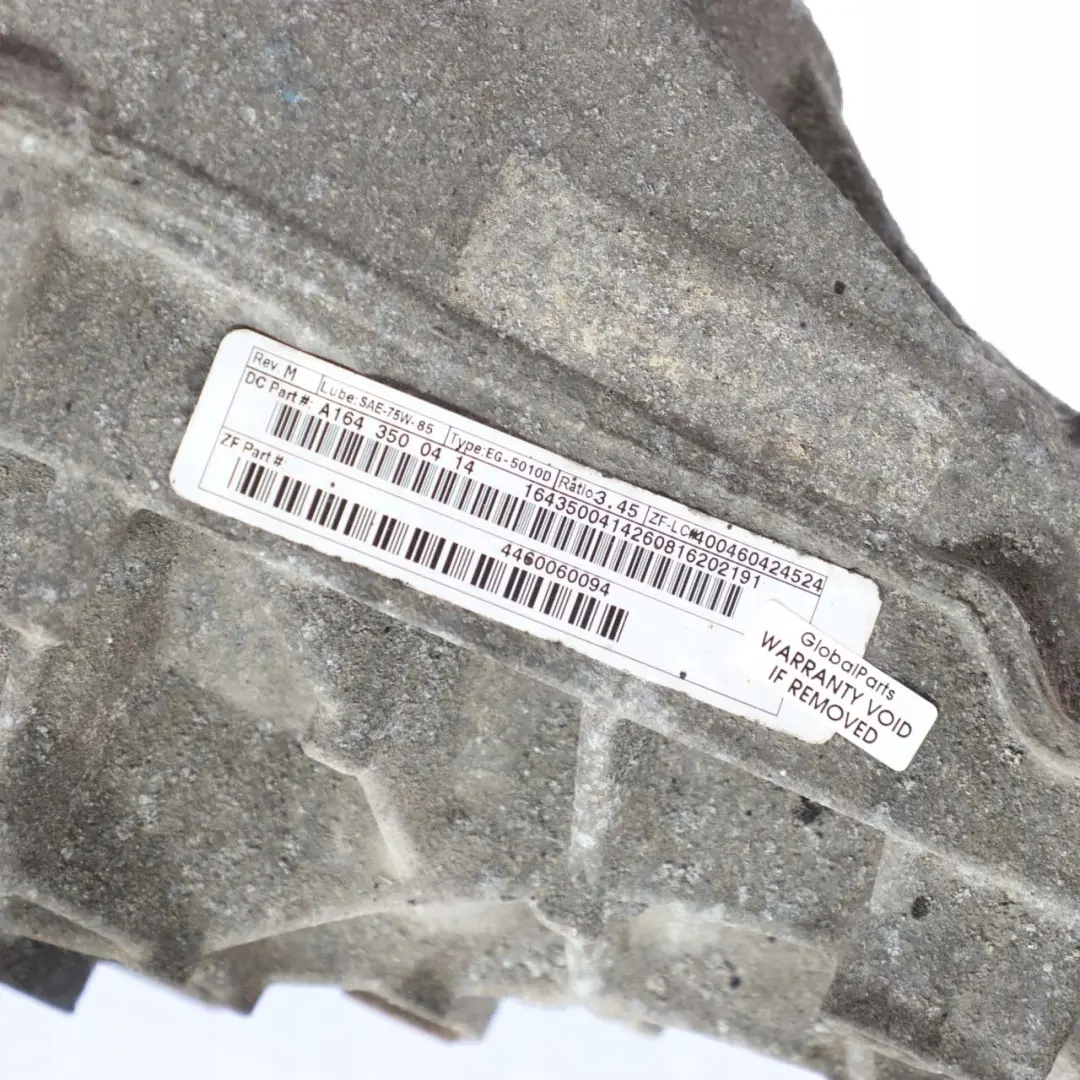 Mercedes ML W164 Rear Differential Diff 3,45 Ratio WARRANTY - SKU A1643500414 - Part number A1643500414