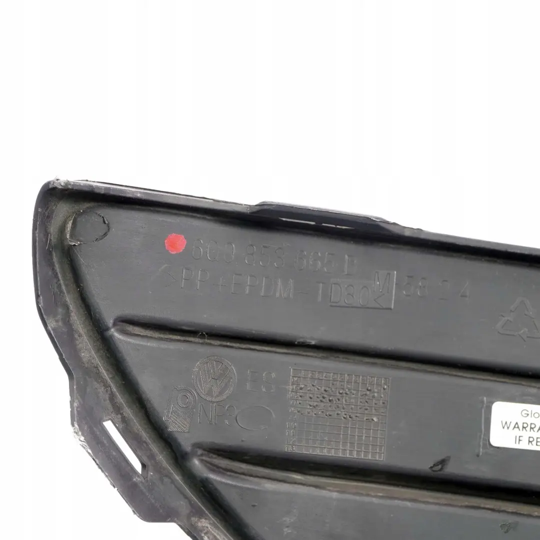 Mk4 9N3 Front Bumper Left N/S Lateral Grid Grille Panel to Volkswagen VW Polo with Part number 600853665 Volkswagen VW Polo Mk4 9N3 Front Bumper Left N/S Lateral Grid Grille Panel - SKU 600853665 - Part number 600853665