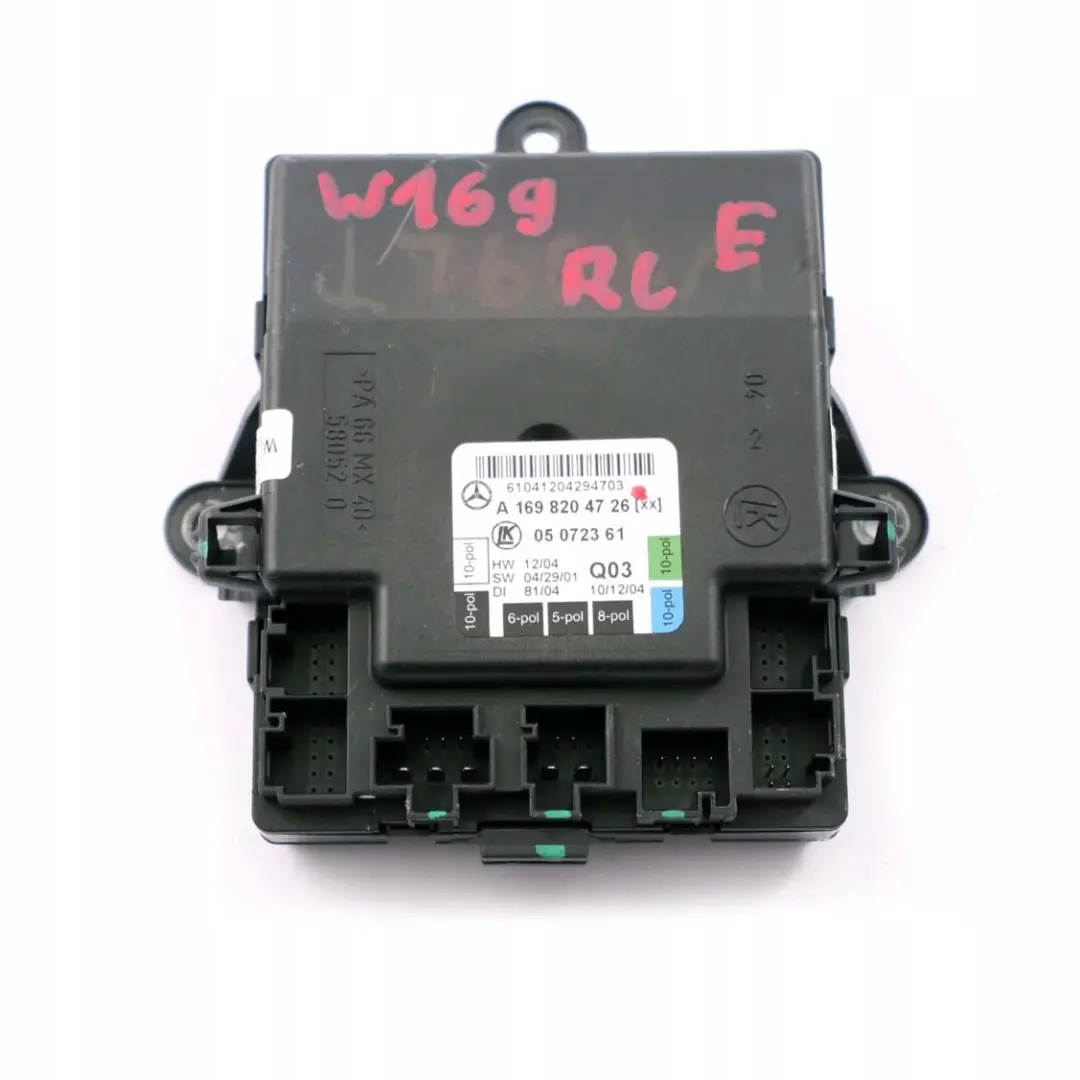 Puerta Trasera Izquierda Modulo Unidad De Control para Mercedes W169 con número de pieza A1698204726 Mercedes W169 Puerta Trasera Izquierda Modulo Unidad De Control - SKU A1698204726 - Número de pieza A1698204726