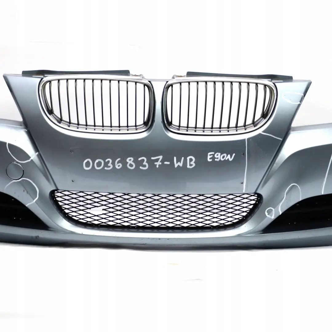 BMW 3 E90 E91 LCI Front Bumper Trim Panel Complete Bluewater Metallic - 896 - SKU 0036837-WB - Part number 0036838
