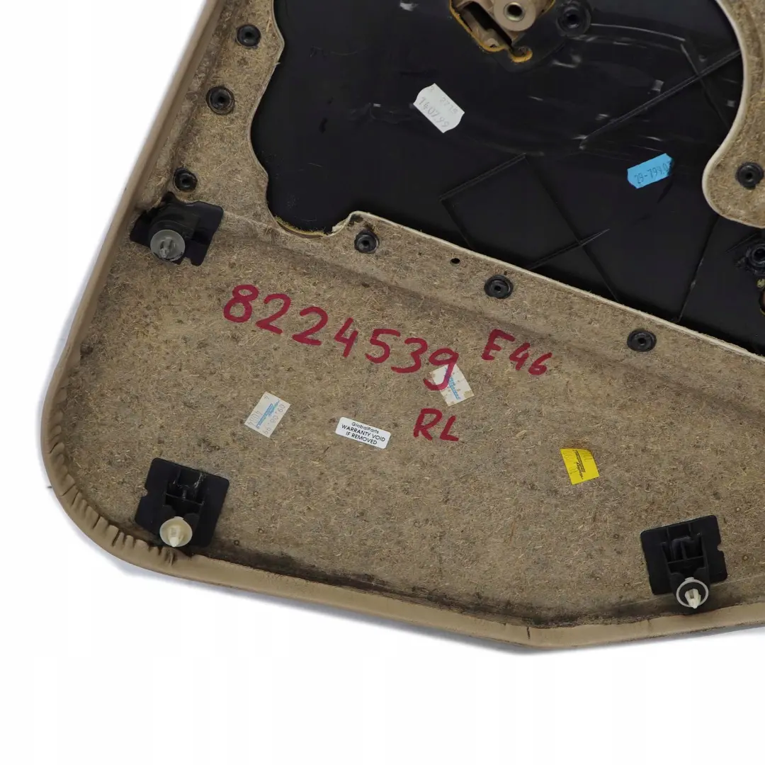 BMW 3 E46 Berlina Touring Panel Trasero Izquierdo Puerta Tarjeta Cuero Beige - SKU 8224539 - Número de pieza 8224539