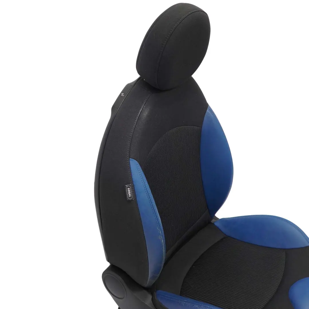 Mini Cooper One R56 R57 Sport Cloth Leather Black Blue Front Right Seat O/S - SKU 7242358-2 - Part number 7242358