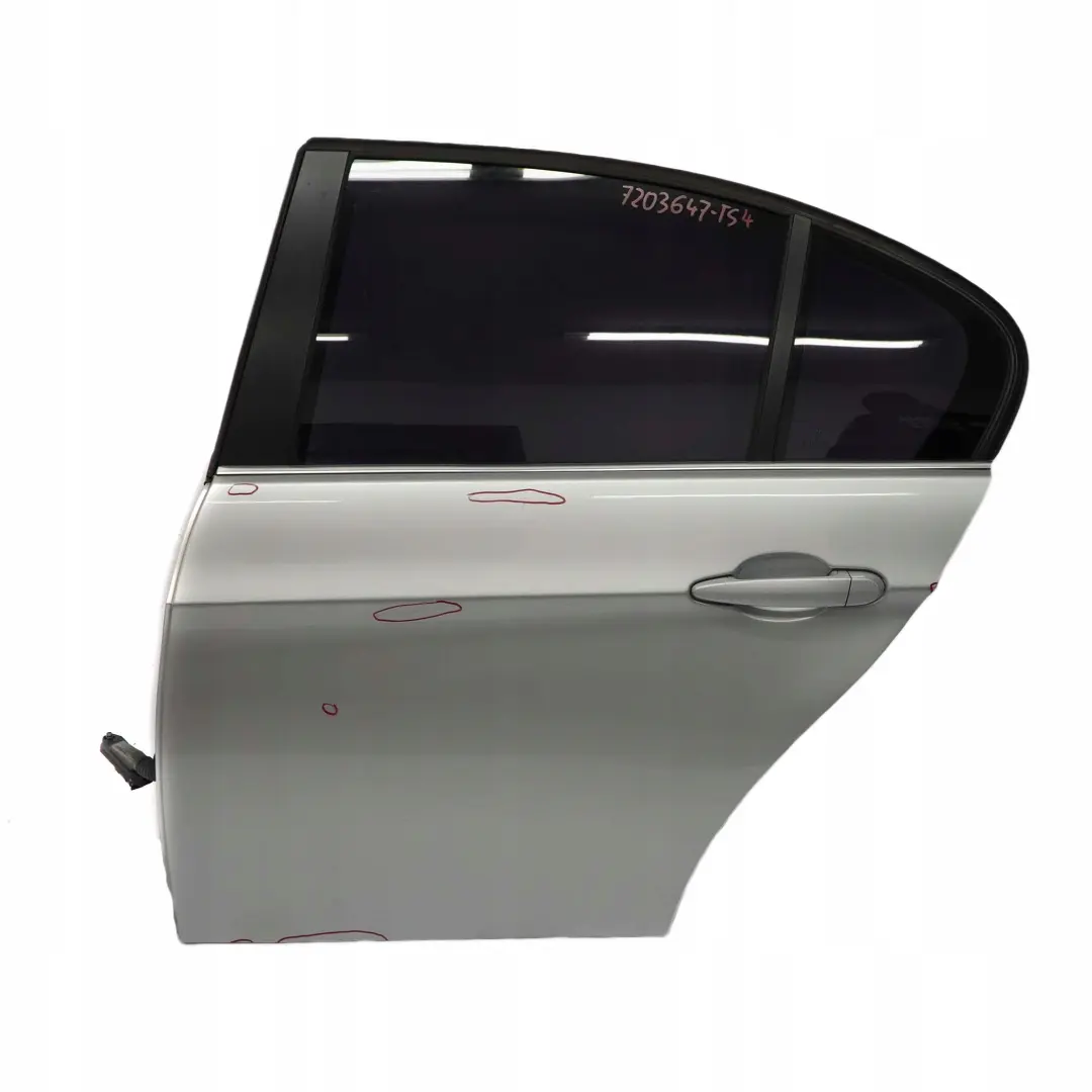 Door Rear Left N/S Titansilber Silver Silber Metallic - 354 to BMW 3 Series E90 4 with Part number 7203647 BMW 3 Series E90 4 Door Rear Left N/S Titansilber Silver Silber Metallic - 354 - SKU 7203647-TS4 - Part number 7203647