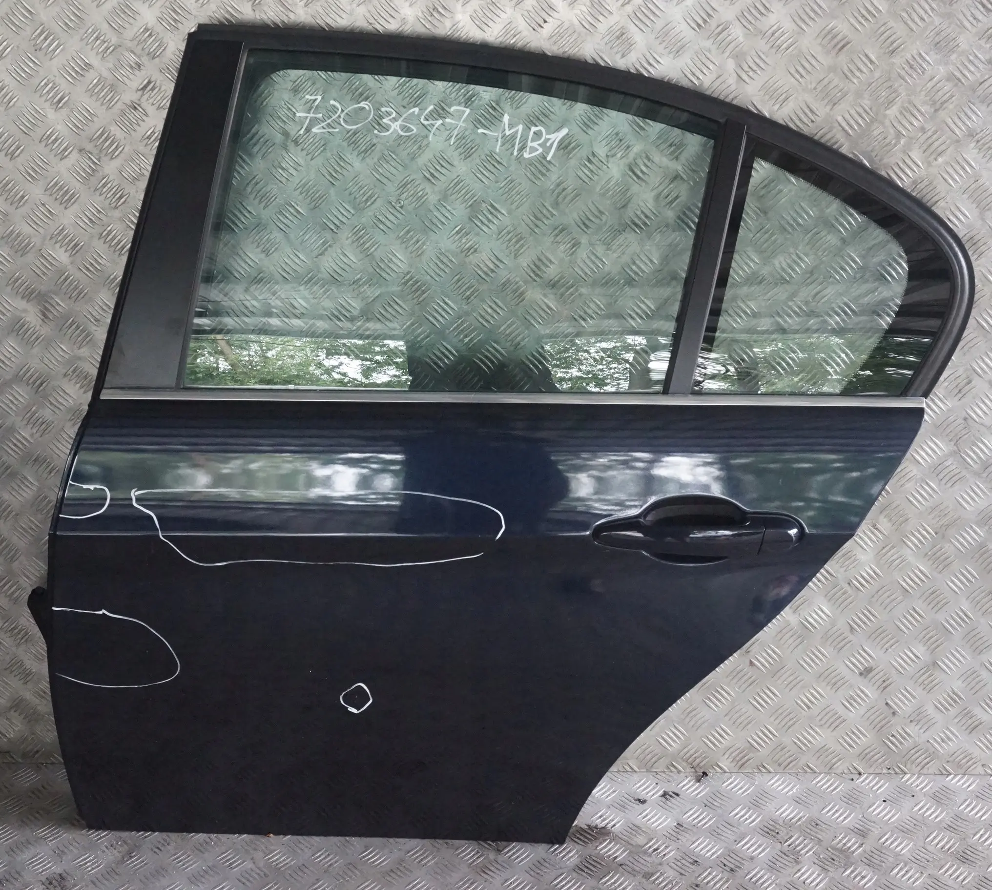 BMW E90 LCI Lato Conducente Porta Posteriore Sinistra Blu Monaco Metallico A35