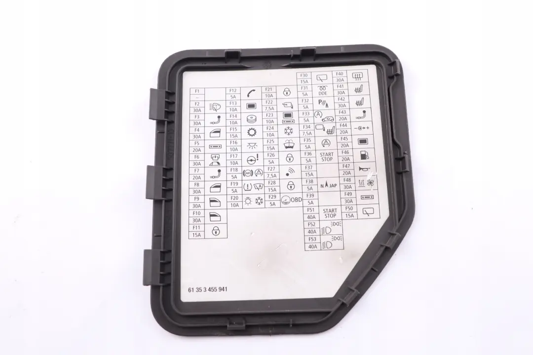 Mini One Cooper R56 R55 LCi Aufkleber Sicherungsbelegung - SKU 3455941 - Teilenummer 61353455941
