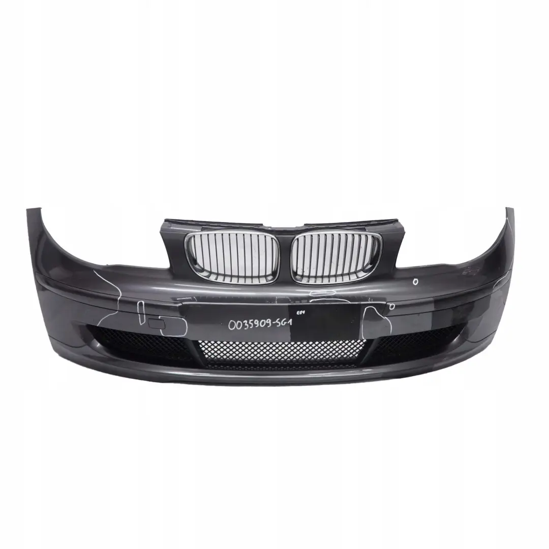 Complete Front Bumper Trim Panel Sparkling Graphite - A22 to BMW 1 E81 E87 LCI 1 with Part number 0035909 BMW 1 E81 E87 LCI 1 Complete Front Bumper Trim Panel Sparkling Graphite - A22 - SKU 0035909-SG1 - Part number 0035909