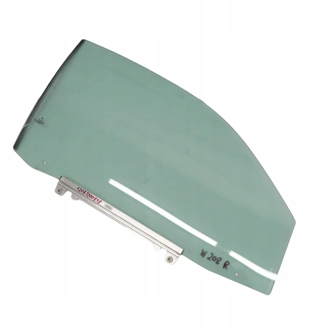 Mercedes-Benz CLK W208 Front Right O/S Window Glass Green AS2 to with Part number A2087200818 Mercedes-Benz CLK W208 Front Right O/S Window Glass Green AS2 - SKU A2087200818 - Part number A2087200818