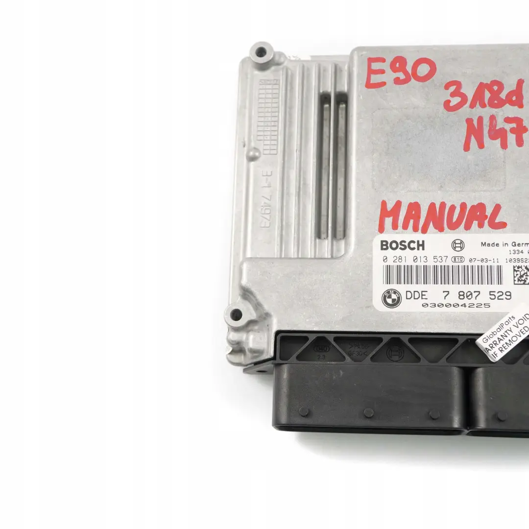 BMW E81 E87 LCI E90 E91 N47 DDE Engine Control Unit Diesel ECU Manual - SKU 7807529 - Part number 7807529