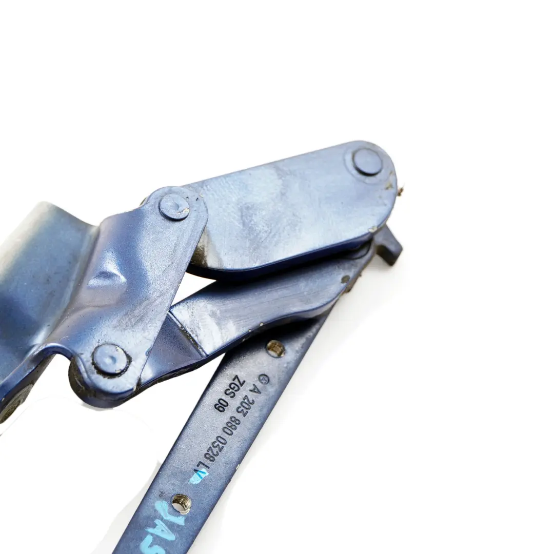 Cerniera sinistra N/S Cofano anteriore Jaspisblau Blu - 345 per Mercedes W203 con numero di parte A2038800328 Mercedes W203 Cerniera sinistra N/S Cofano anteriore Jaspisblau Blu - 345 - SKU A2038800328-JAS - Numero di parte A2038800328