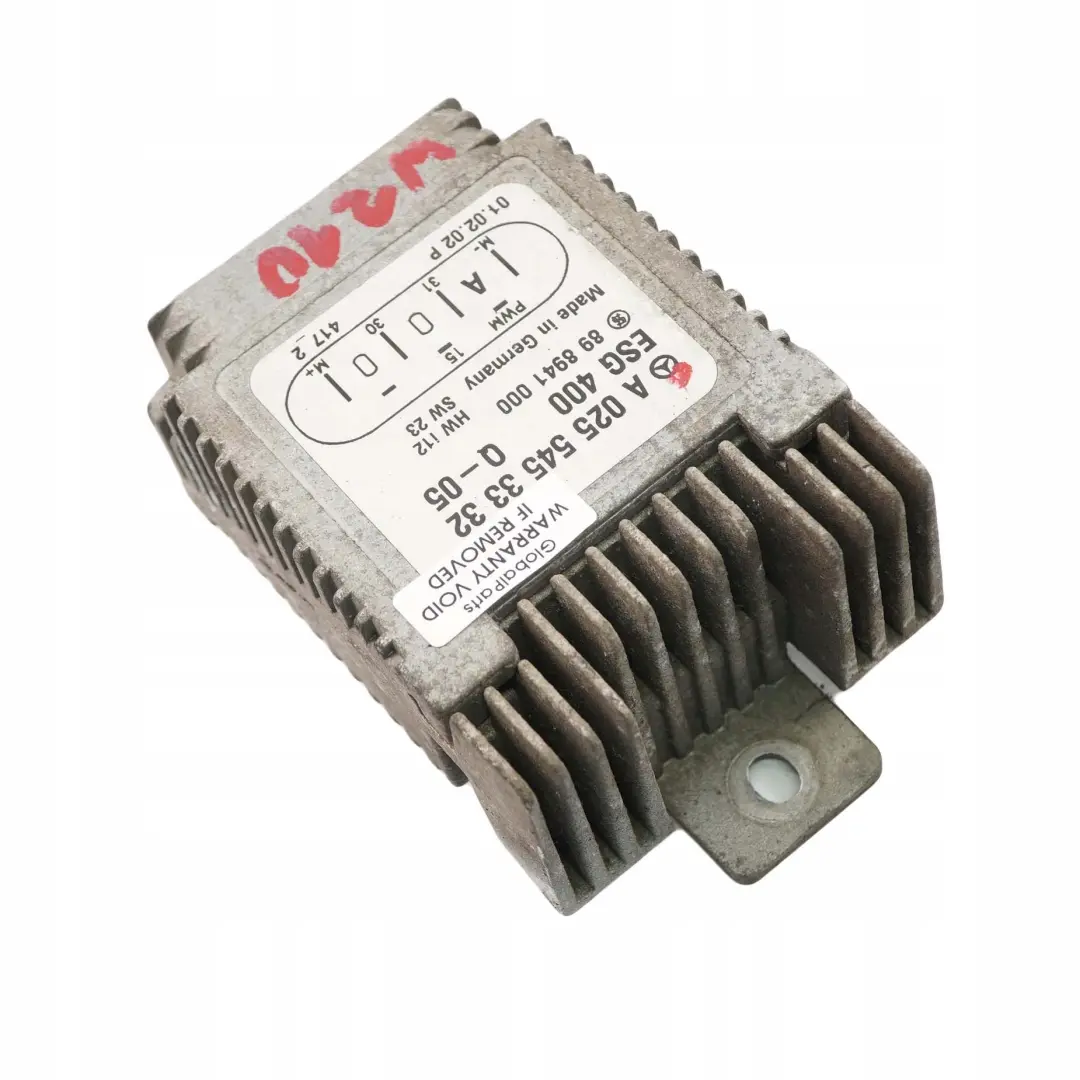 Module contrôle ventilateur radiateur refroidissement moteur pour Mercedes W202 W210 à propos du numéro de pièce A0255453332 Mercedes W202 W210 Module contrôle ventilateur radiateur refroidissement moteur - SKU A0255453332 - Numéro de pièce A0255453332