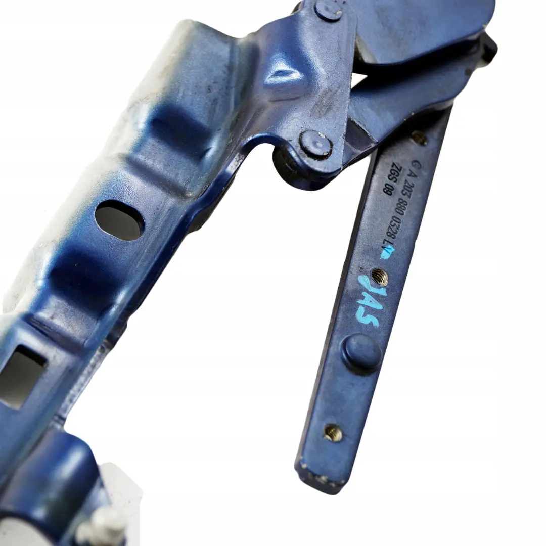 Cerniera sinistra N/S Cofano anteriore Jaspisblau Blu - 345 per Mercedes W203 con numero di parte A2038800328 Mercedes W203 Cerniera sinistra N/S Cofano anteriore Jaspisblau Blu - 345 - SKU A2038800328-JAS - Numero di parte A2038800328