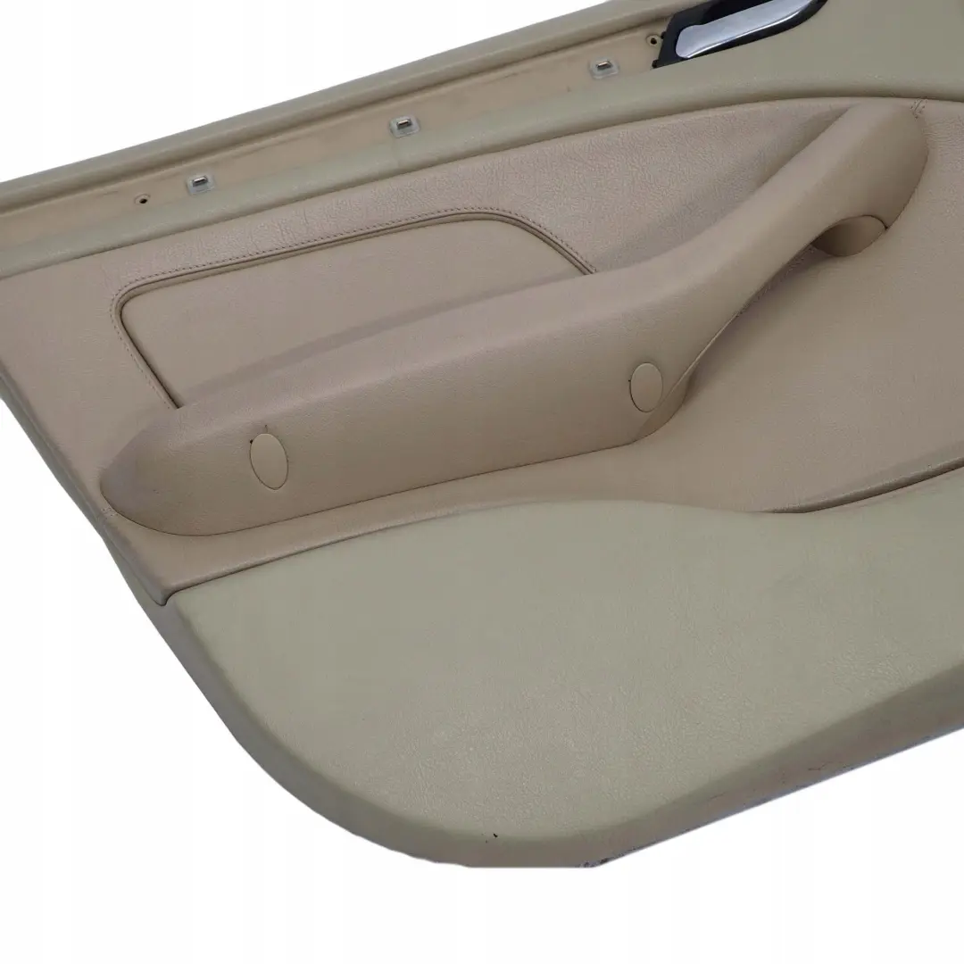 Front Left N/S Trim Panel Door Card Leather Beige to BMW 3 E46 Saloon Touring with Part number 8224599 BMW 3 E46 Saloon Touring Front Left N/S Trim Panel Door Card Leather Beige - SKU 8224599 - Part number 8224599