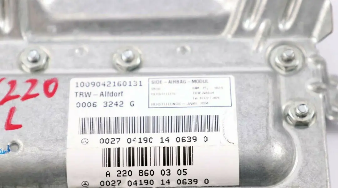 Front Rear Left N/S Door Air Module to Mercedes W220 with Part number A2208600305 Mercedes W220 Front Rear Left N/S Door Air Module - SKU A2208600305 - Part number A2208600305