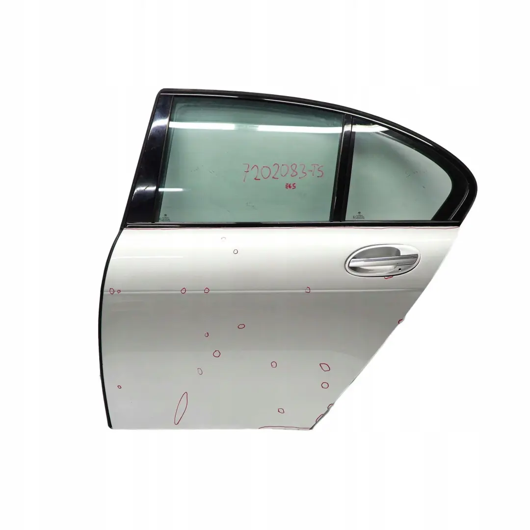 Door Rear Left N/S Titansilber Titan Silver Metallic - 354 to BMW 7 Series E65 with Part number 7202083 BMW 7 Series E65 Door Rear Left N/S Titansilber Titan Silver Metallic - 354 - SKU 7202083-TS - Part number 7202083