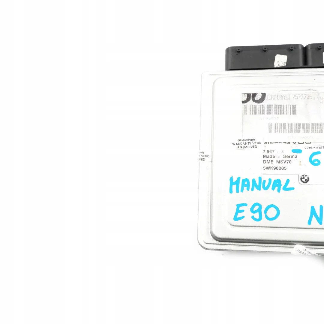 N52 ECU Engine Control Unit DME Manual to BMW E60 E65 E85 E90 E91 Petrol with Part number 7567178 BMW E60 E65 E85 E90 E91 Petrol N52 ECU Engine Control Unit DME Manual - SKU 7567178-6 - Part number 7567178