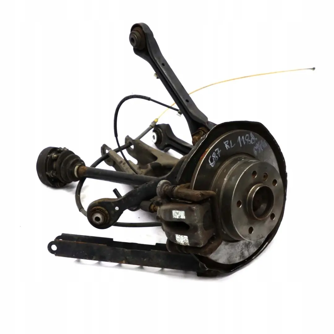 M47N2 trasera izquierda Pierna Suspension Eje Freno Disco Hub para BMW E87 118d con número de pieza 6768917 BMW E87 118d M47N2 trasera izquierda Pierna Suspension Eje Freno Disco Hub - SKU 6768917-1 - Número de pieza 6768917