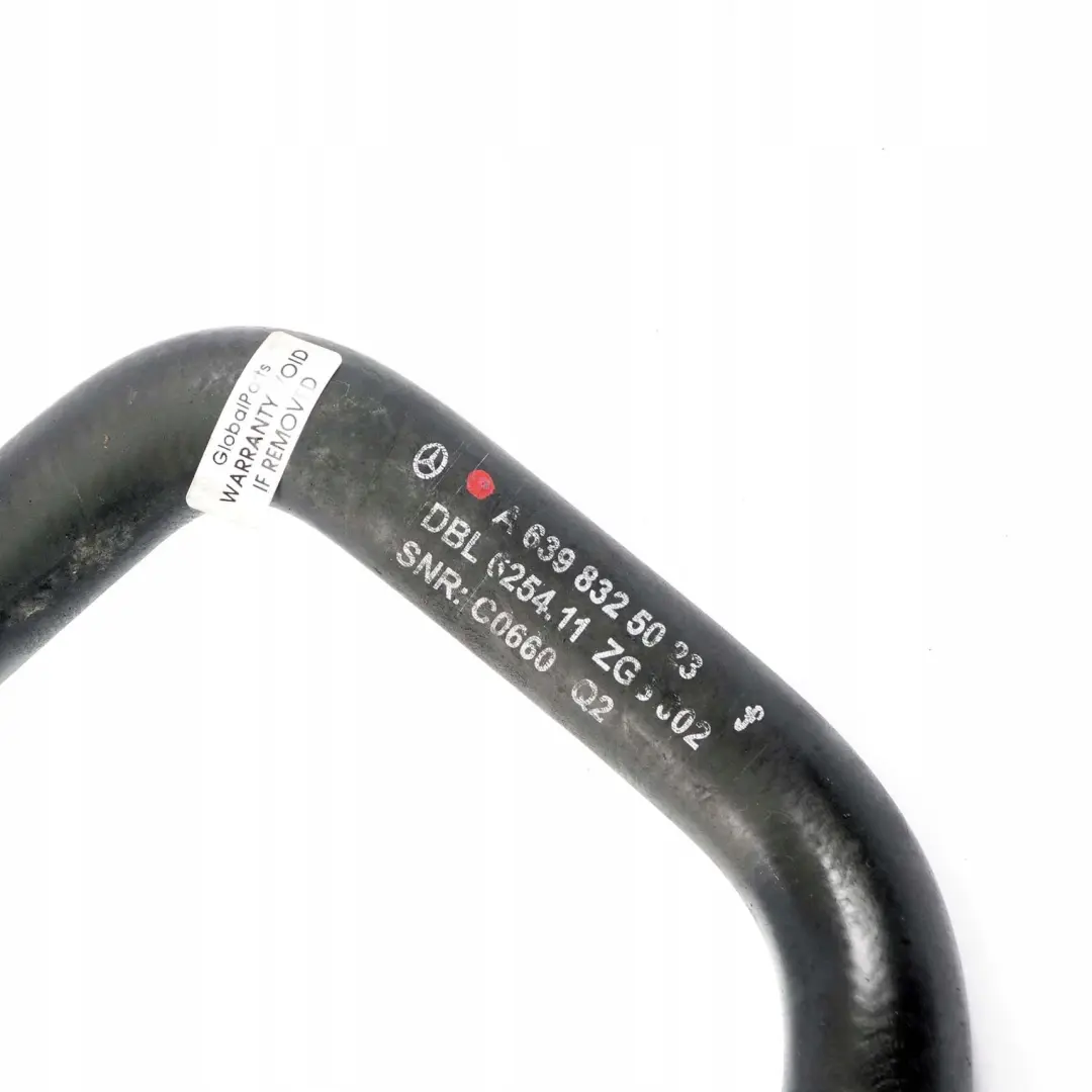 Mercedes Vito W639 Heat Exchanger Water Coolant Hose Pipe - SKU A6398325023 - Part number A6398325023