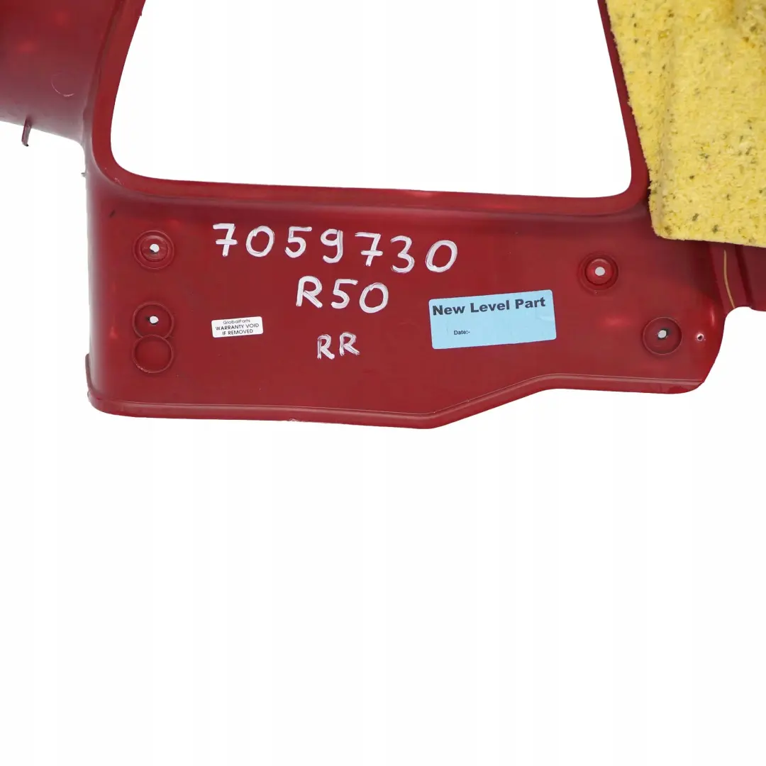 Trasero Derecho O / S Lateral Trim Panel Lateral Tartan Rojo para Mini Cooper R50 R53 con número de pieza 7059730 Mini Cooper R50 R53 Trasero Derecho O / S Lateral Trim Panel Lateral Tartan Rojo - SKU 7059730 - Número de pieza 7059730