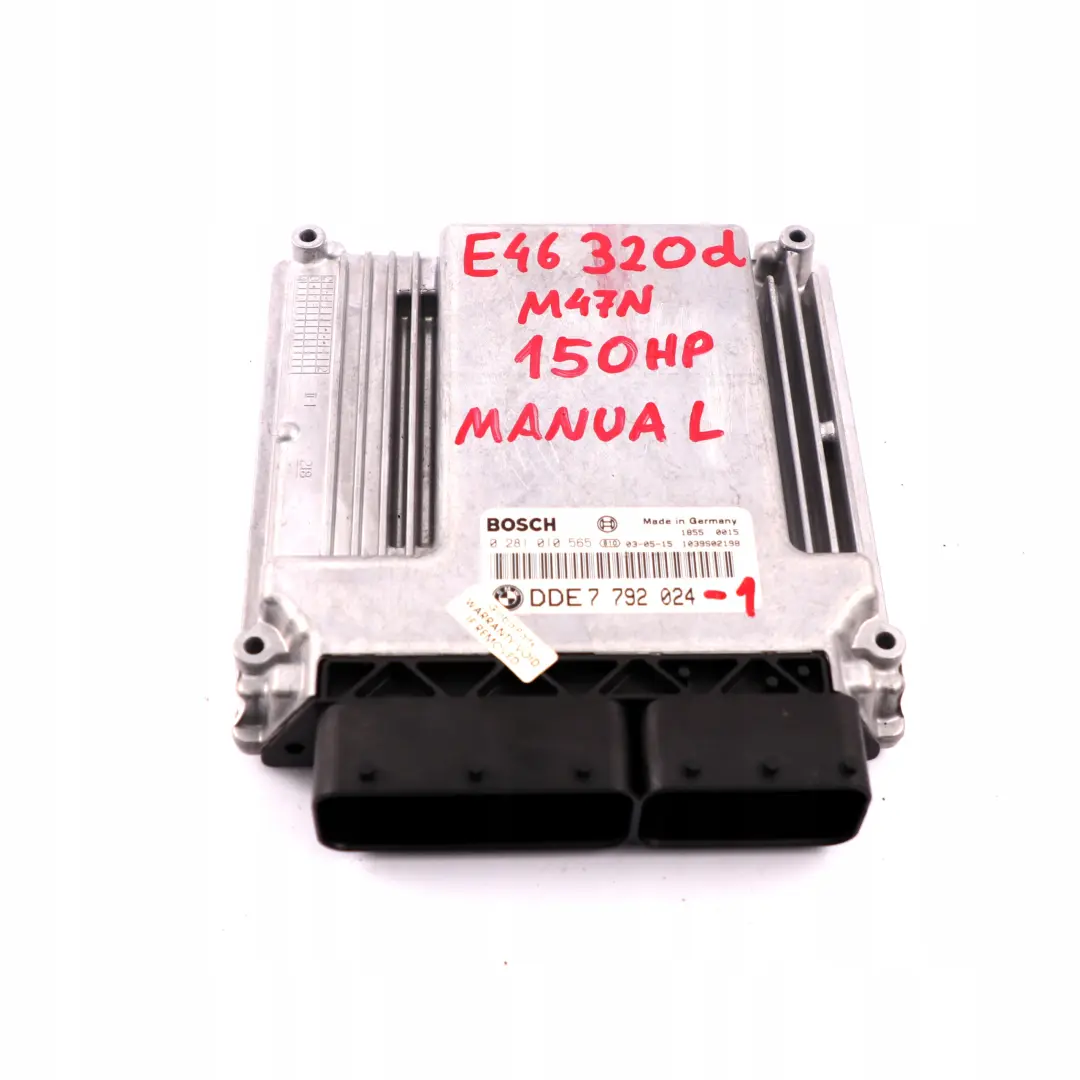 BMW E46 320d Diesel Engine M47N 150HP ECU Kit DDE EWS3 + Keys Manual - SKU 7792024-1 - Part number 7792024