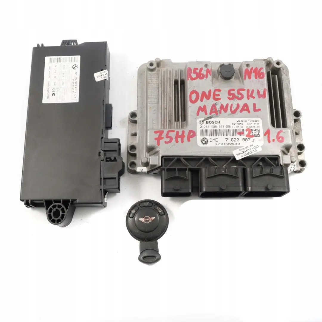 55kW N16 1.6 75PS Steuergerät DME CAS3 + Schlüsse für Mini R56 LCI One mit Teilenummer 7620987 Mini R56 LCI One 55kW N16 1.6 75PS Steuergerät DME CAS3 + Schlüsse - SKU 7620987-2 - Teilenummer 7620987