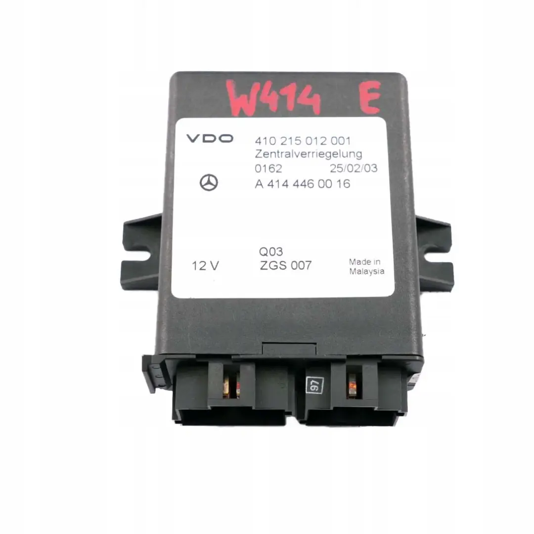 W414 Modulo Cierre Centralizado Unidad Control ECU para Mercedes Vaneo con número de pieza A4144460016 Mercedes Vaneo W414 Modulo Cierre Centralizado Unidad Control ECU - SKU A4144460016 - Número de pieza A4144460016