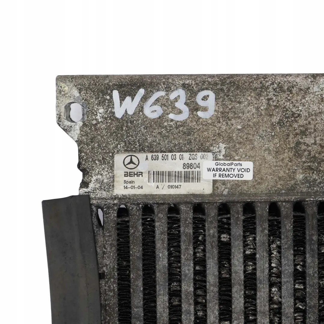 Mercedes Vito W639 Refroidisseur d'air charge Radiateur - SKU A6395010301 - Numéro de pièce A6395010301