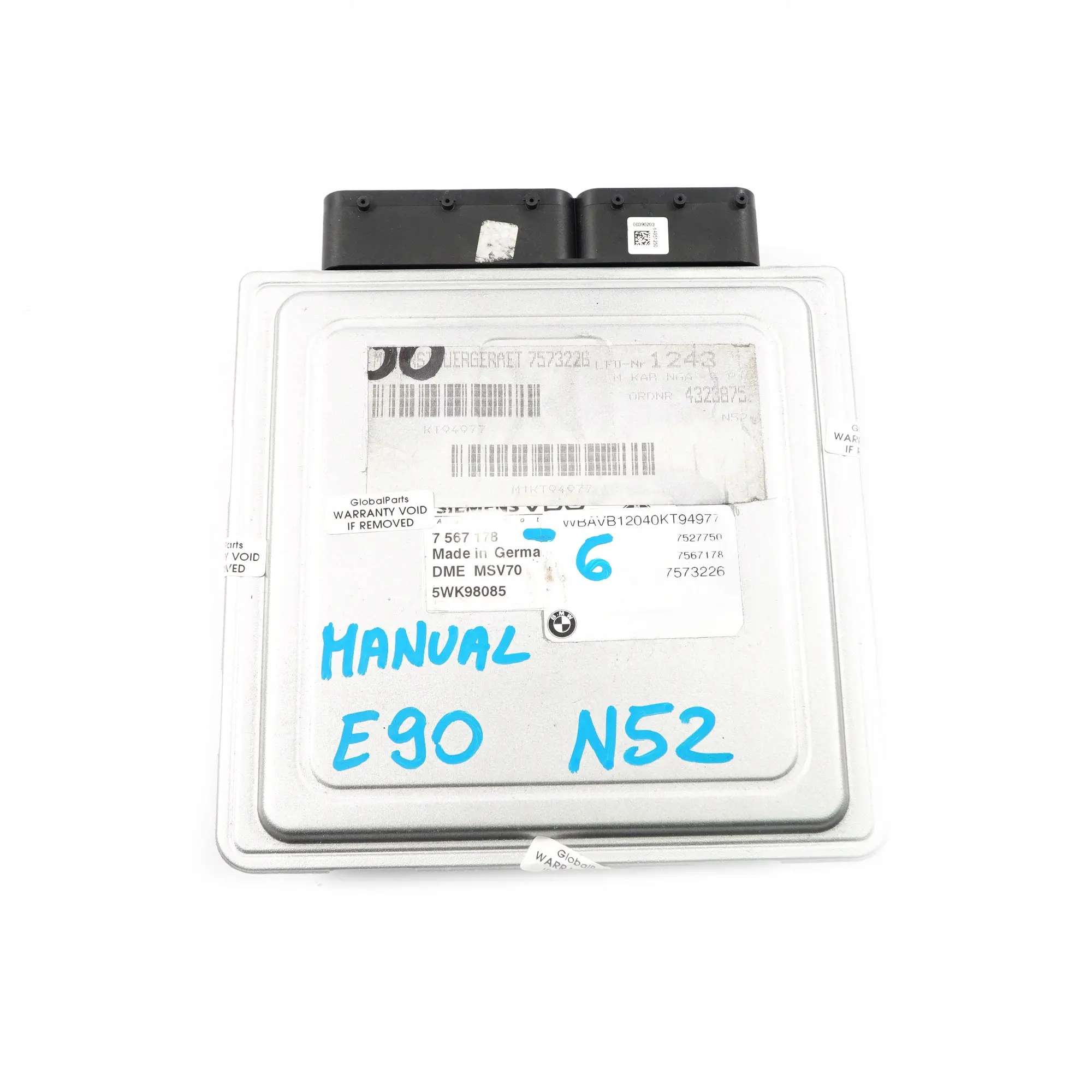 BMW E60 E65 E85 E90 E91 Petrol N52 ECU Engine Control Unit DME 7567178 Manual