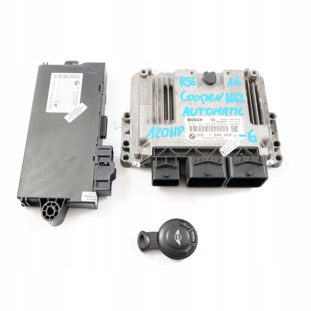 Mini Cooper R55 R56 N12 1.6 120HP Appareil de Commande Dme + CAS3 +Cle - SKU 7600020-6 - Numéro de pièce 7600020