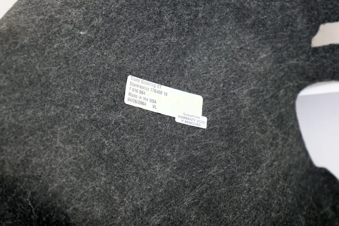 BMW Z4 Series E85 Luggage Lateral Trunk Floor Trim Panel Right O/S - SKU 7016684 - Part number 7016684