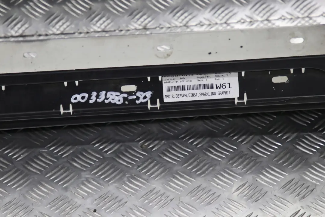 BMW 1 E87 LCI M Sport Sill Strip Side Skirt Right O/S Sparkling Graphite - A22 - SKU 0033556-SG - Part number 0033556