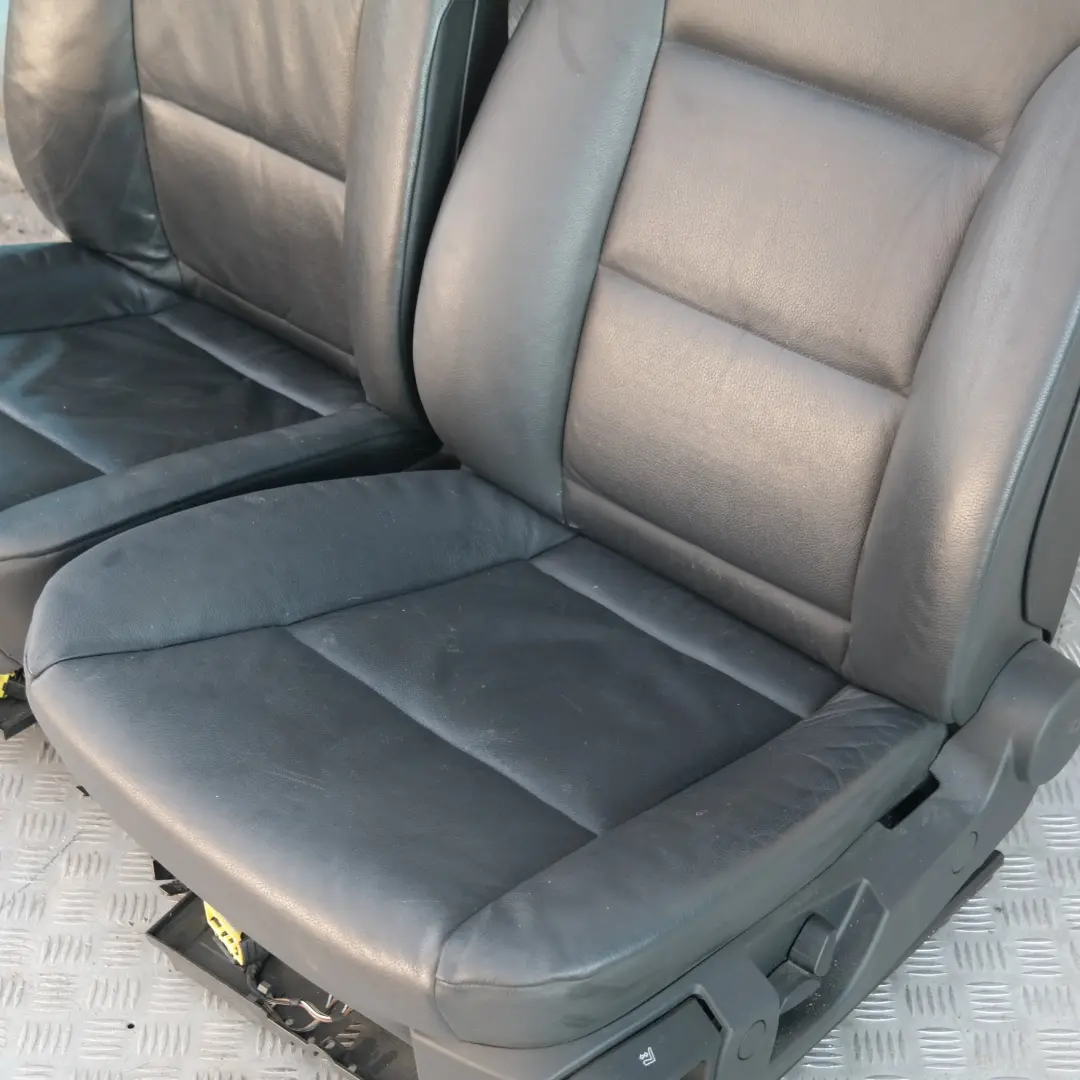 BMW 5 SERIES E60 E61 Black Leather Interior Front Seats Driver Passenger Side - SKU E60 E61 Black Leather Front Seats - Part number E60 E61 Black Leather Front Seats