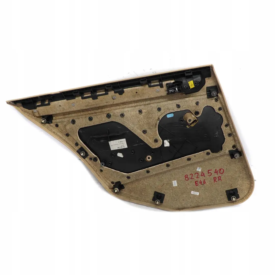 BMW 3 E46 Limousine Kombi Türverkleidung Hinten Rechts Leder Montana Beige - SKU 8224540 - Teilenummer 8224540