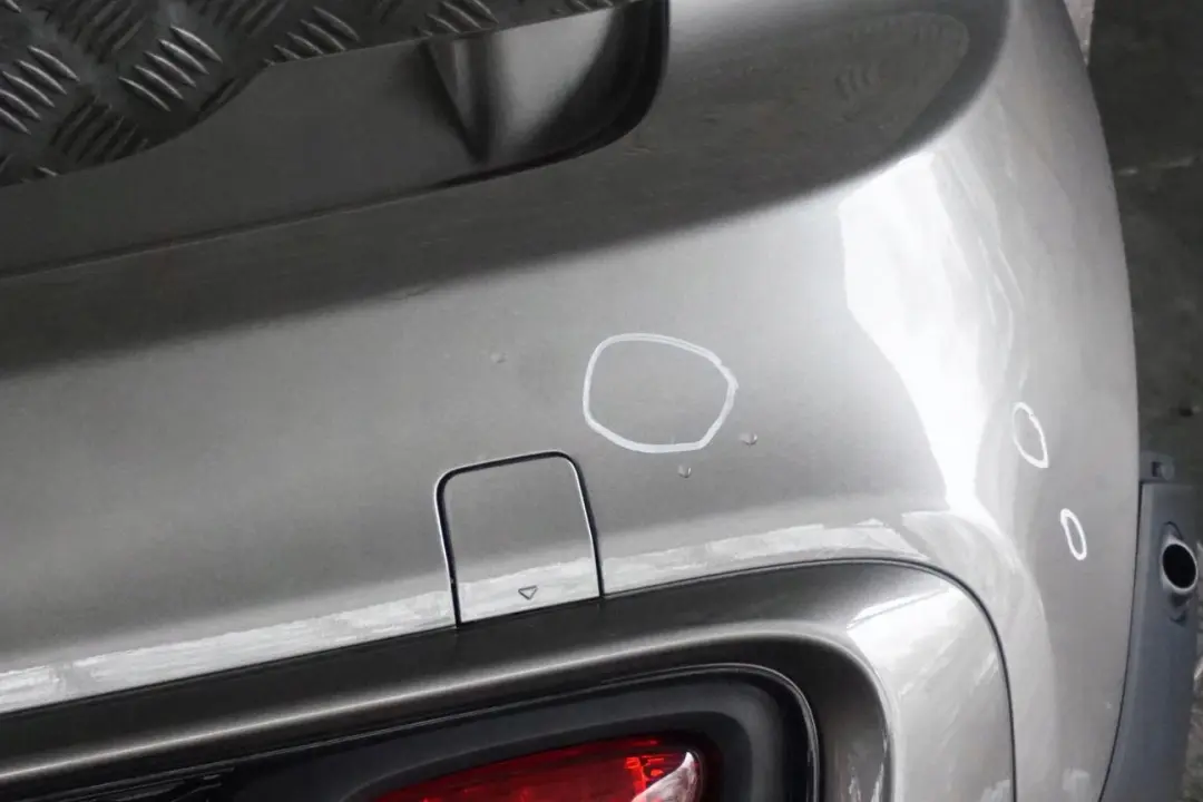 Mini F56 F57 Cooper S Complete Rear Bumper Panel Melting Silver - C2K - SKU 7380020-MELT - Part number 7380020