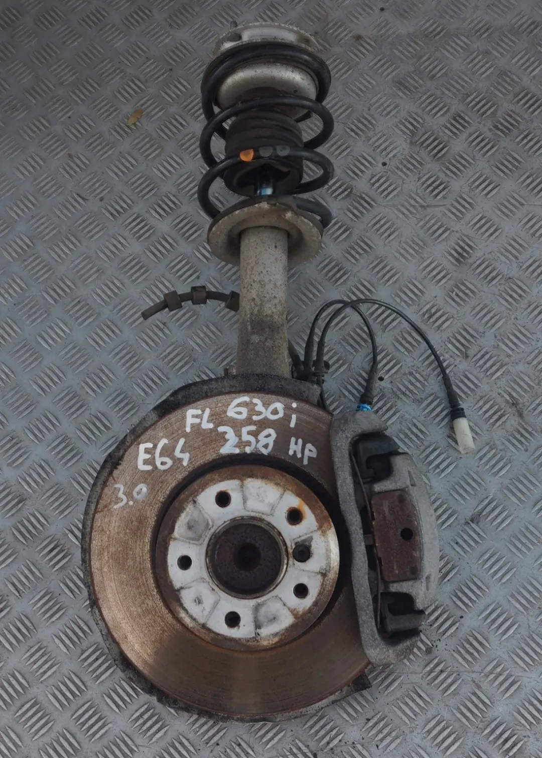 N52 Front Left N/S Spring Strut Leg Brake Caliper Disc to BMW 6 Series E64 630i with Part number 6769455 BMW 6 Series E64 630i N52 Front Left N/S Spring Strut Leg Brake Caliper Disc - SKU 6769455 - Part number 6769455