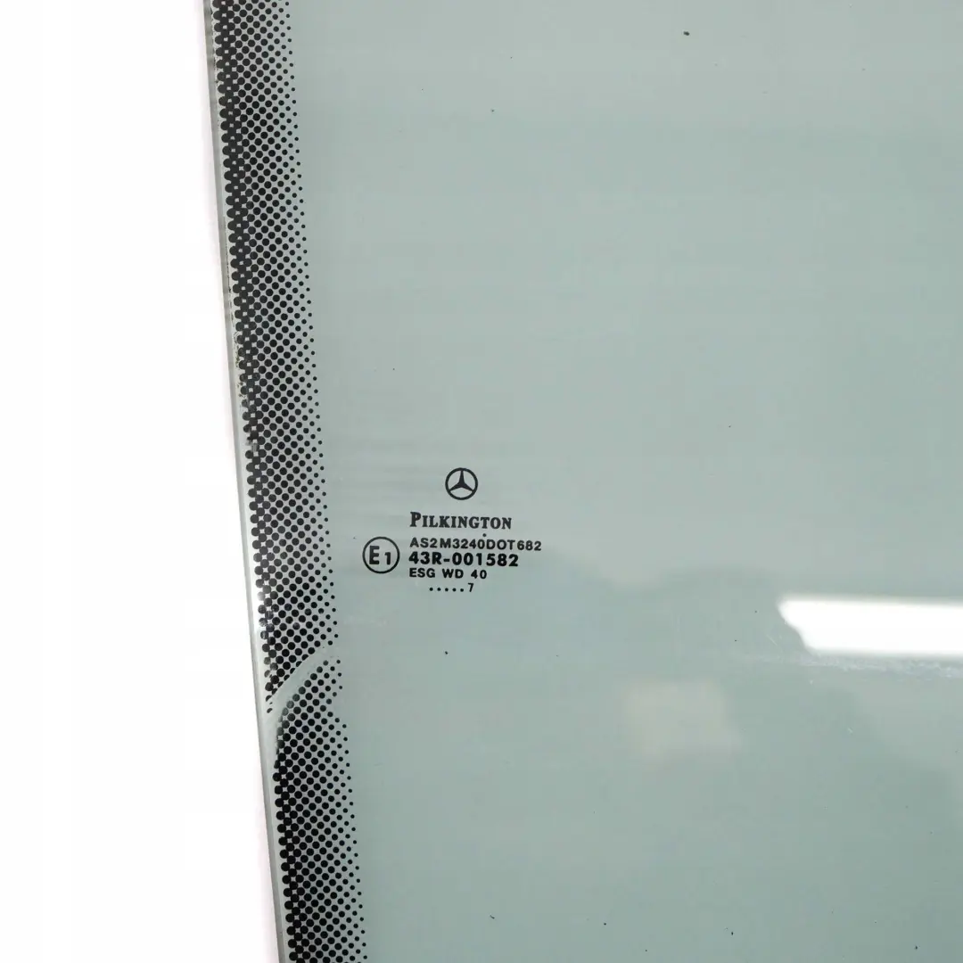Mercedes-Benz CLK W208 Front Right O/S Window Glass Green AS2 to with Part number A2087200818 Mercedes-Benz CLK W208 Front Right O/S Window Glass Green AS2 - SKU A2087200818 - Part number A2087200818