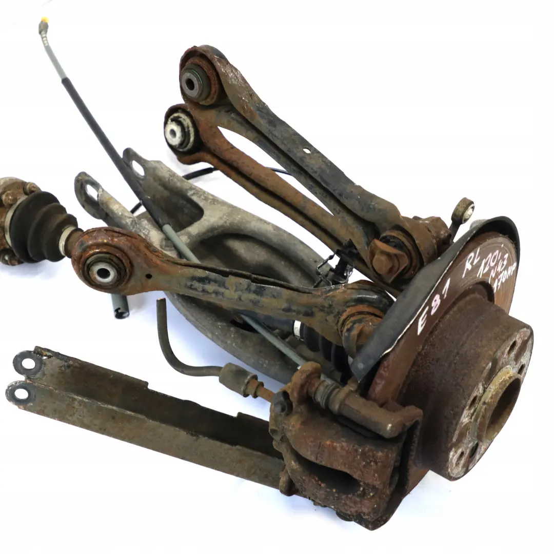 N43 Trasera Izquierda Spring Strut Pierna Freno Suspension Hub para BMW E87 LCI 120i con número de pieza 6774809 BMW E87 LCI 120i N43 Trasera Izquierda Spring Strut Pierna Freno Suspension Hub - SKU 6774809-27 - Número de pieza 6774809