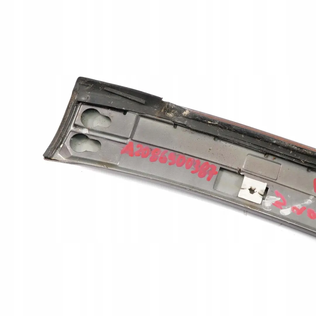 Mercedes-Benz C208 Front Left N/S A-Pillar Exterior Trim Strip Almandine Black to with Part number A2086900387 Mercedes-Benz C208 Front Left N/S A-Pillar Exterior Trim Strip Almandine Black - SKU A2086900387-ALB - Part number A2086900387