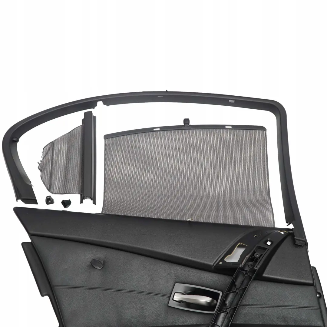 Pannello Porta Posteriore Sinistra Destra pelle Nera Tendina Parasole per BMW E60 con numero di parte 7079391 BMW E60 Pannello Porta Posteriore Sinistra Destra pelle Nera Tendina Parasole - SKU 7079391/2 - Numero di parte 7079391