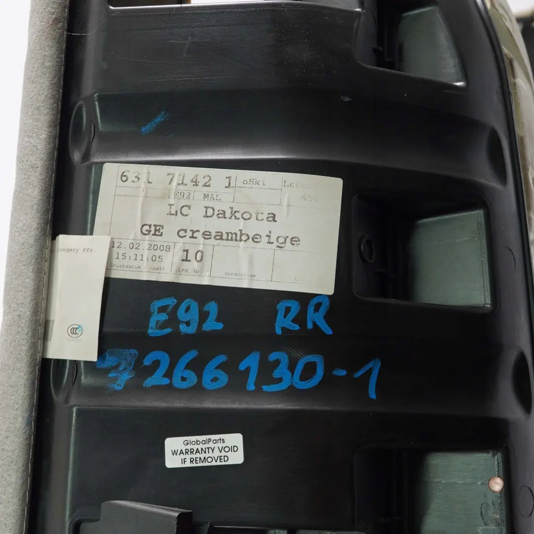 Leder Dakota Creambeige Bezug Sitz Hinten Rechts für BMW 3 er E92 E92N LCI mit Teilenummer 7266130 BMW 3 er E92 E92N LCI Leder Dakota Creambeige Bezug Sitz Hinten Rechts - SKU 7266130-1 - Teilenummer 7266130