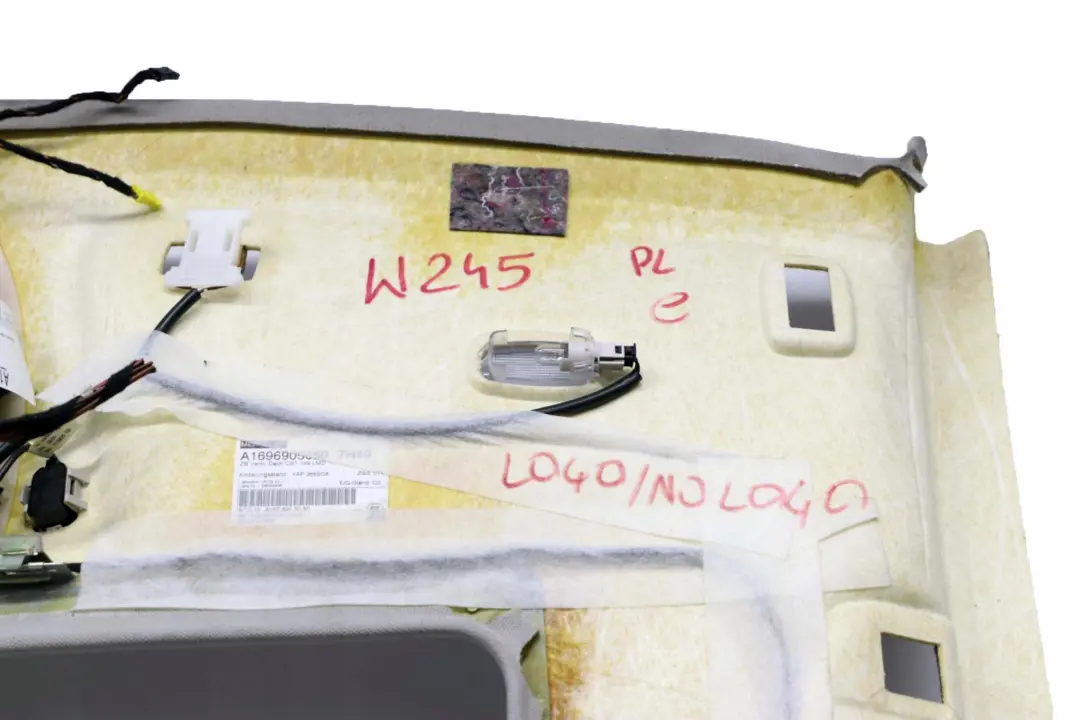 Class W245 Headlining Lift Up Slide Back Sunroof Grey to Mercedes B with Part number A1696905050 Mercedes B Class W245 Headlining Lift Up Slide Back Sunroof Grey - SKU A1696905050 - Part number A1696905050