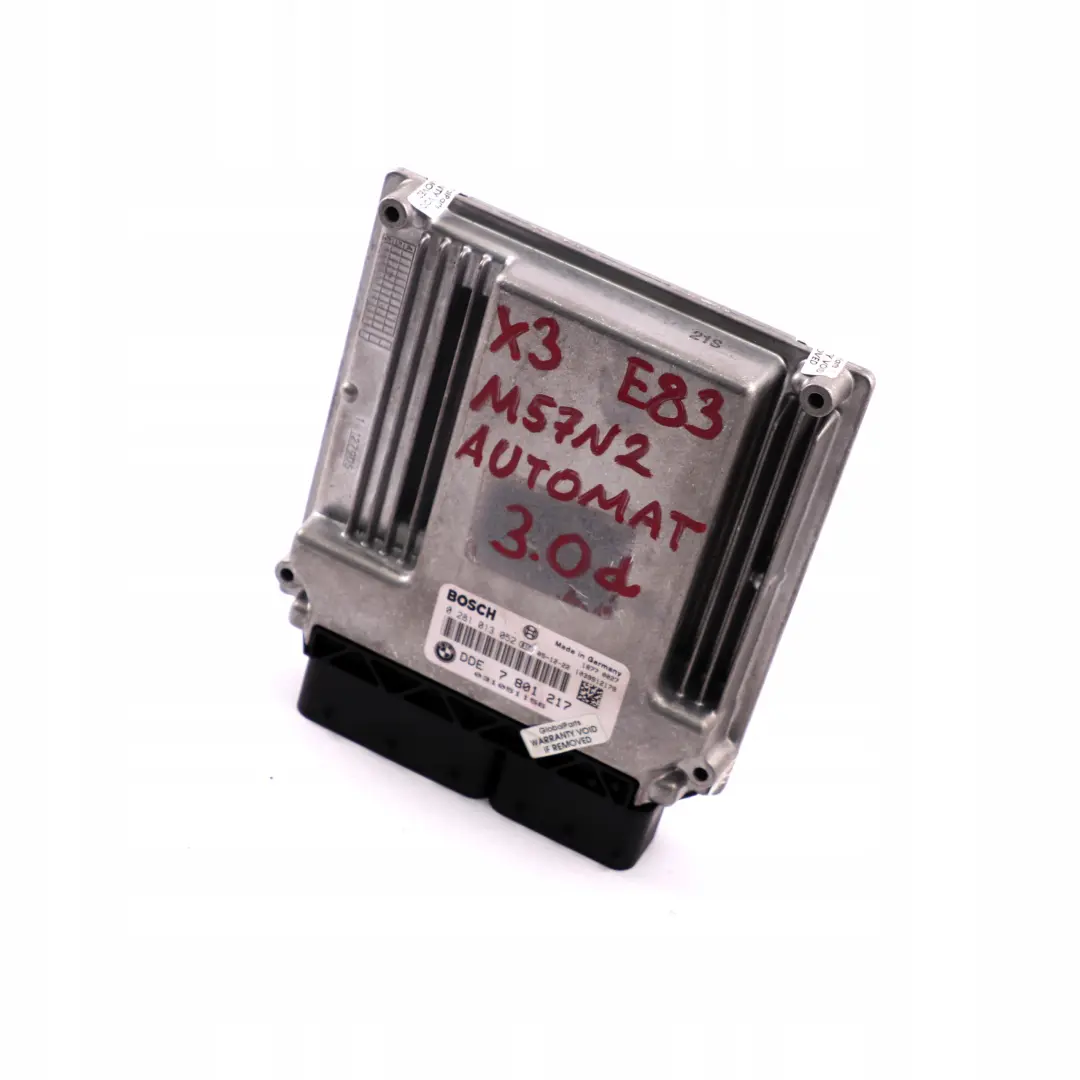 M57N2 218PS ECU Dme Centralina Automatikgetrieb per BMW X3 Serie E83 3.0d con numero di parte 7801217 BMW X3 Serie E83 3.0d M57N2 218PS ECU Dme Centralina Automatikgetrieb - SKU 7801217 - Numero di parte 7801217