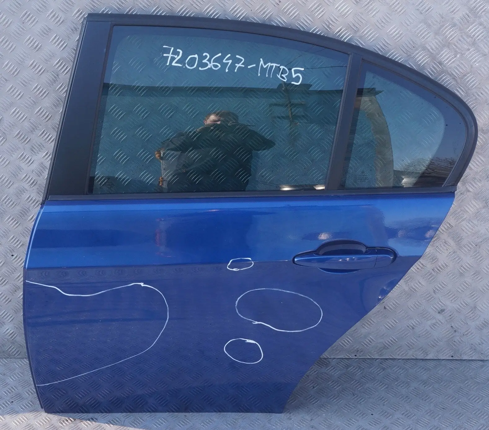 BMW E90 LCI 5 Lato Porta Posteriore Sinistra Montegoblau Blu Metallico