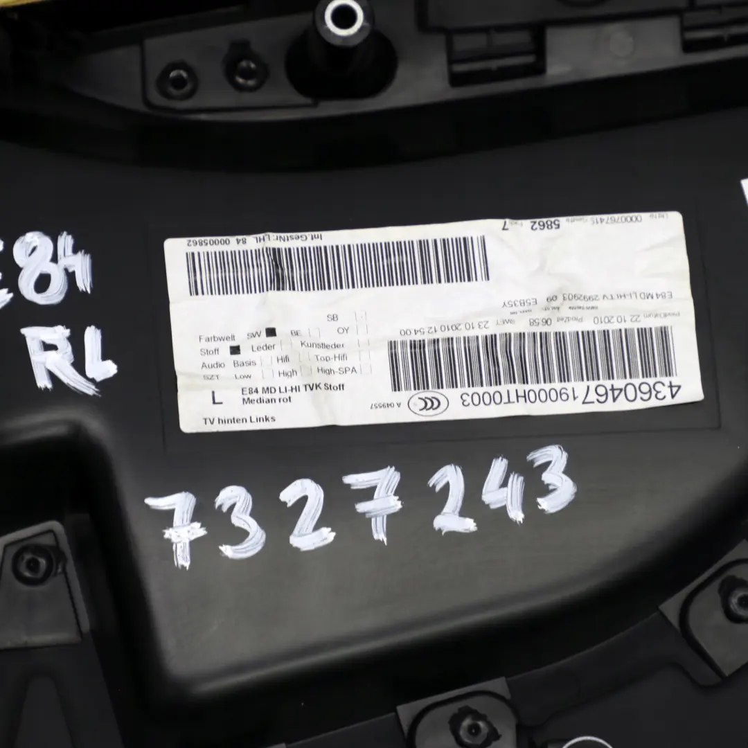 BMW X1 Reihe E84 Türverkleidung Hinten Links Stoff Median Vermilionrot - SKU 7327243 - Teilenummer 7327243