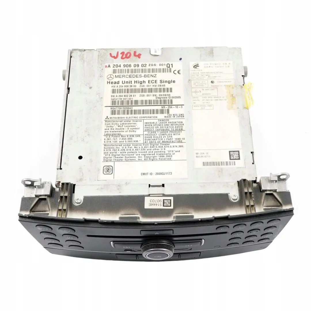 COMAND Navi CD Player Radio Kopfeinheit für Mercedes W204 mit Teilenummer A2049060902 Mercedes W204 COMAND Navi CD Player Radio Kopfeinheit - SKU A2049060902 - Teilenummer A2049060902