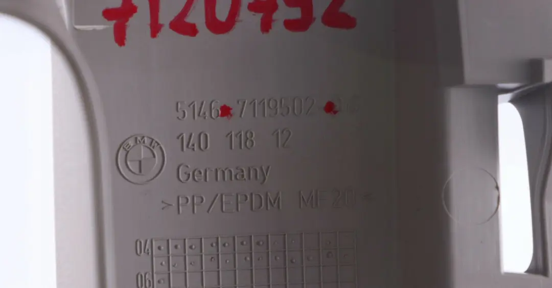 Support Rear Window Shelf Right O/S Beige to BMW 1 Series E87 with Part number 7120792 BMW 1 Series E87 Support Rear Window Shelf Right O/S Beige - SKU 7120792 - Part number 7120792