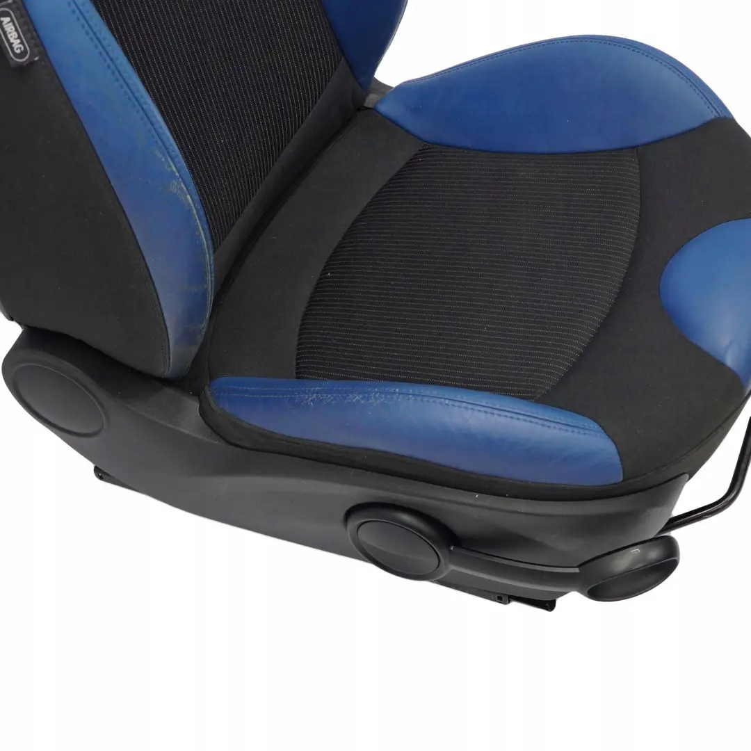 Cloth Leather Black Blue Front Right Seat O/S to Mini Cooper One R56 R57 Sport with Part number 7242358 Mini Cooper One R56 R57 Sport Cloth Leather Black Blue Front Right Seat O/S - SKU 7242358-2 - Part number 7242358