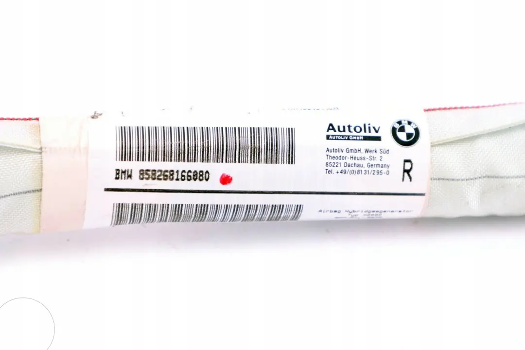 Right Head Airbag Roof Curtain O/S to BMW 3 Series E46 with Part number 8268166 BMW 3 Series E46 Right Head Airbag Roof Curtain O/S - SKU 8268166 - Part number 8268166